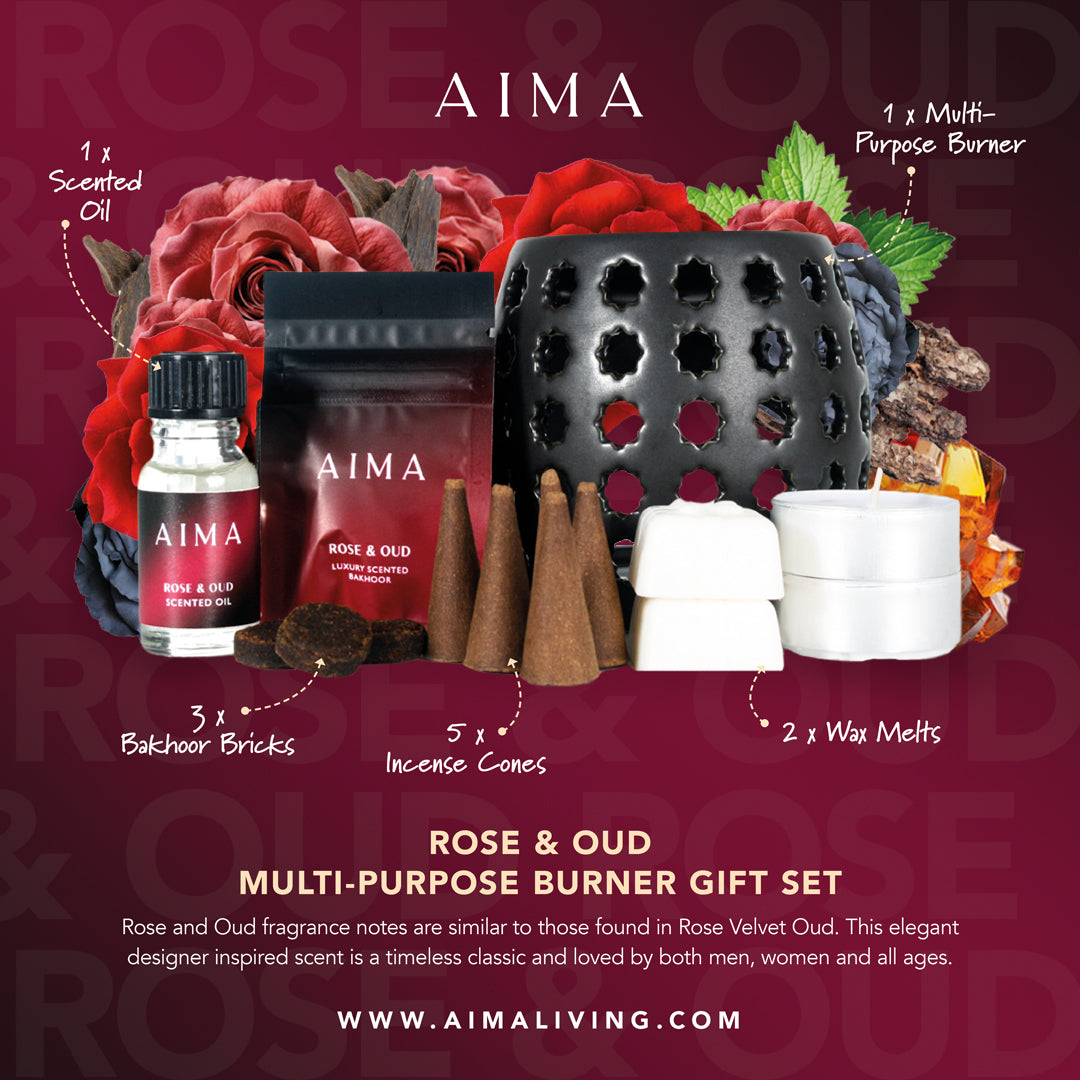 Rose and Oud Multi-Purpose Burner Gift Set