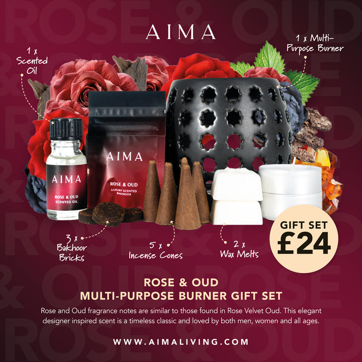 Rose and Oud Multi-Purpose Burner Gift Set