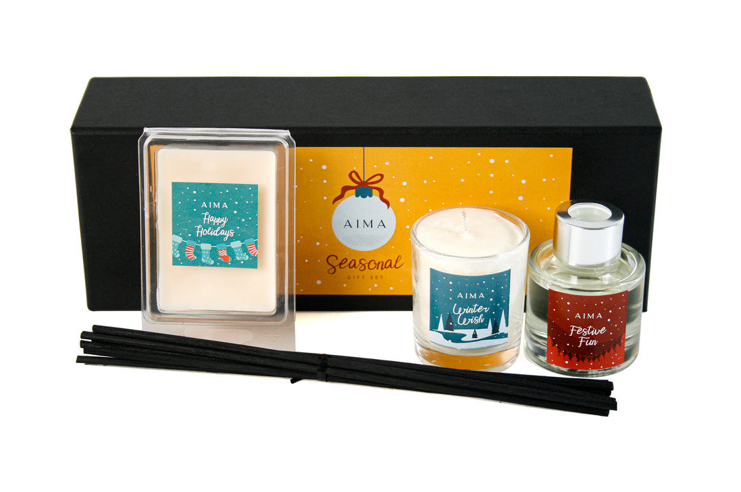 AIMA Christmas Gift Set, Candle, Diffuser and Wax Melt Set